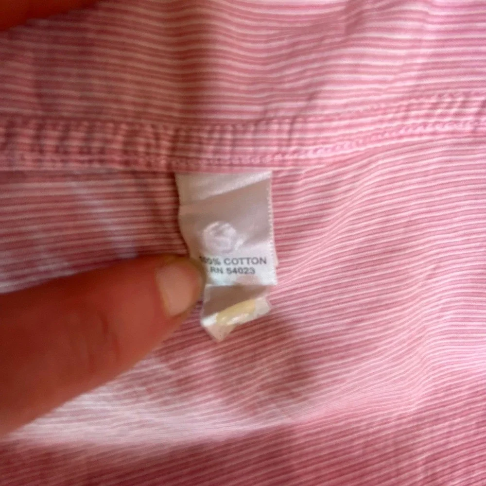 Banana Republic Mens Large‎ L Button Down Shirt Pink White  Micro Stripe 626415